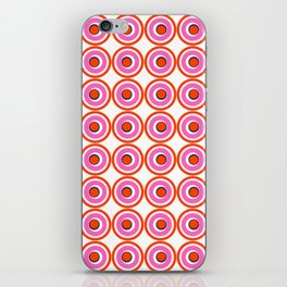 Modern Geometric Abstract Circles Pink and Red iPhone Skin