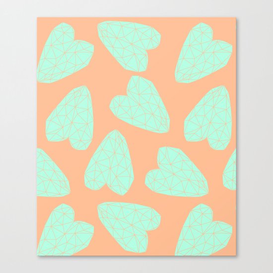 Pastel Hearts Pattern (Love) Canvas Print