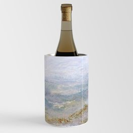 Grey Coast Light Grey Tone Iridescent Mixed Media Drawing Wine Chiller