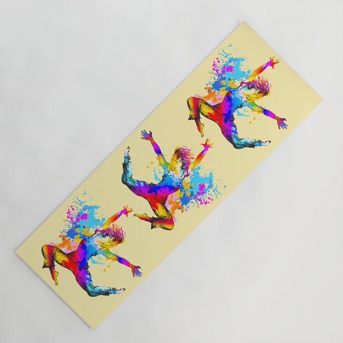 Hip hop dancer jumping Yoga Mat