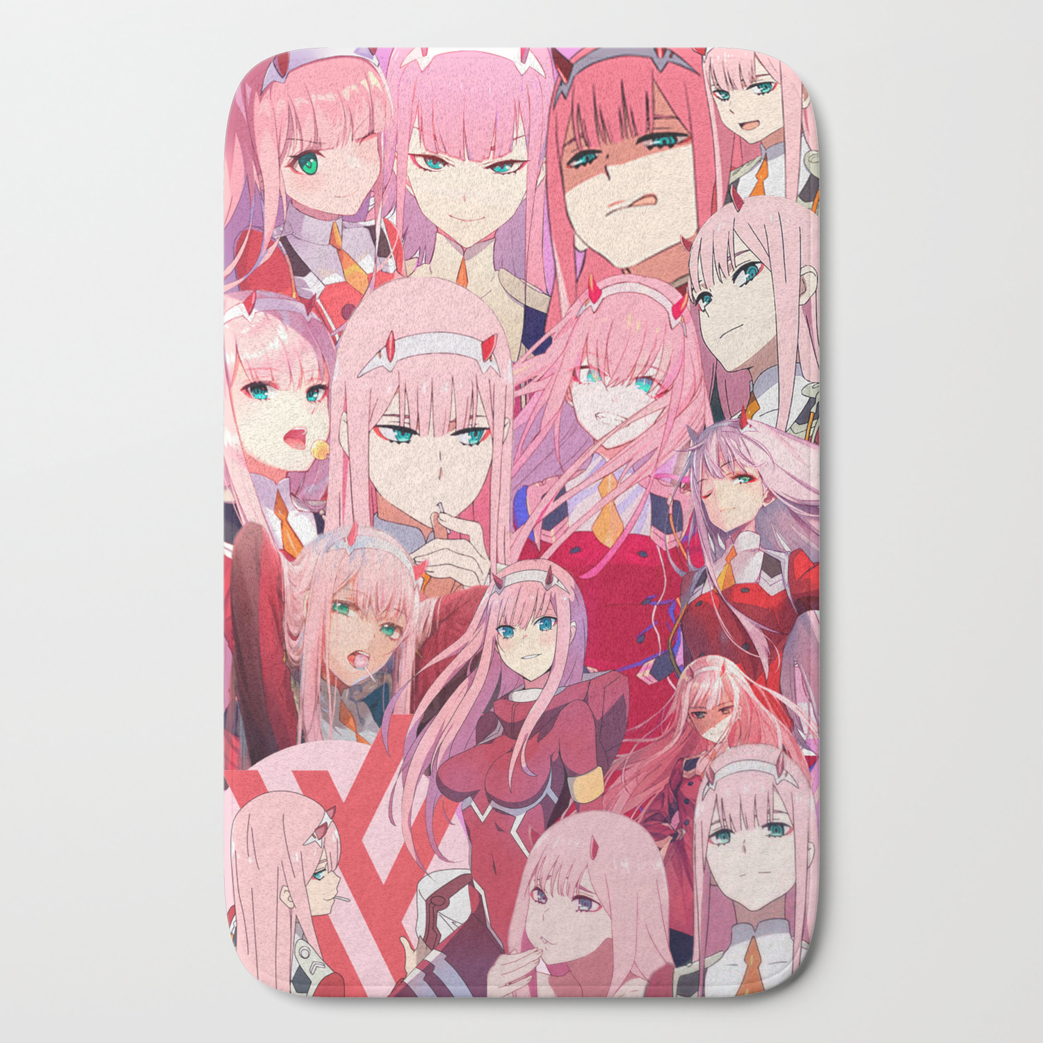 Sad Anime Aesthetic Zero Two Collage Bath Mat By Andrey22007