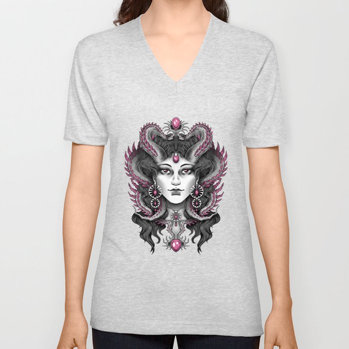 Spikes and Gems V Neck T Shirt