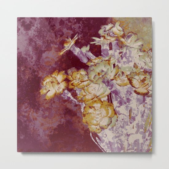 abstract bouquet and vase Metal Print
