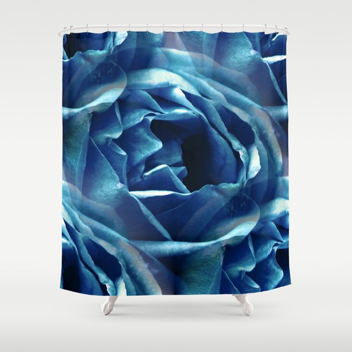 Blue Rose - Seamless Shower Curtain