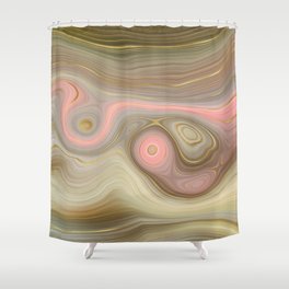 Gold Abstract Agate 14 Shower Curtain