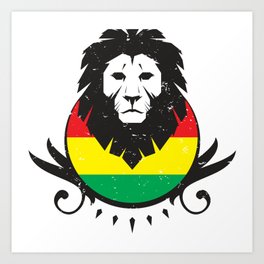 Rasta Lion Crest Art Print