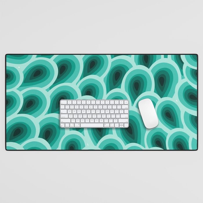 Green Life Abstract Hypnotic Pattern Design  Desk Mat