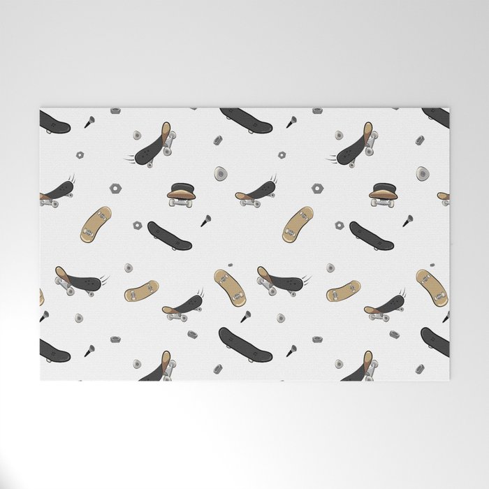 Skateboard pattern Welcome Mat