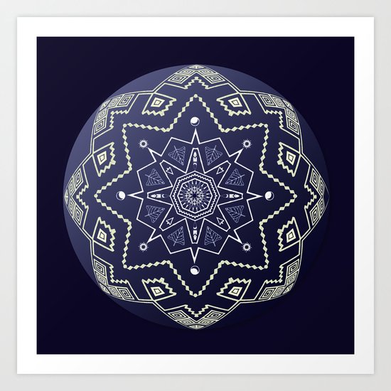 Wedgewood Sphere Mandala Art Print