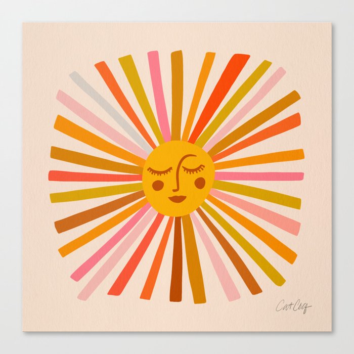 Sunshine – Retro Ochre Palette Canvas Print