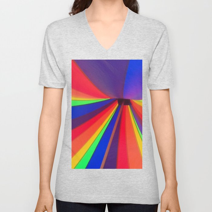 Colorful Power V Neck T Shirt