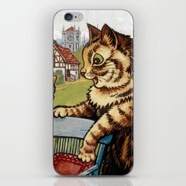 Family Matters by Louis Wain iPhone Skin