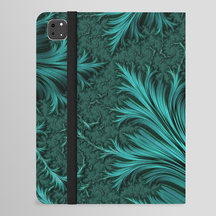 Fantastic Fractal Shapes Emerald Green iPad Folio Case