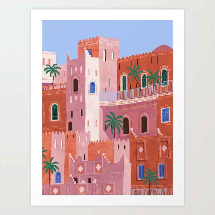 Sunset in Morocco Art Print
