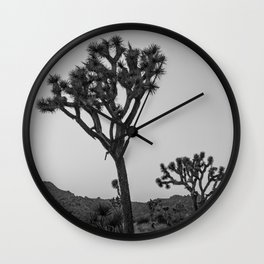 Joshua Tree Black and White Desert Vibes Wall Clock