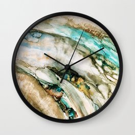 Teal Turquoise Geode Wall Clock