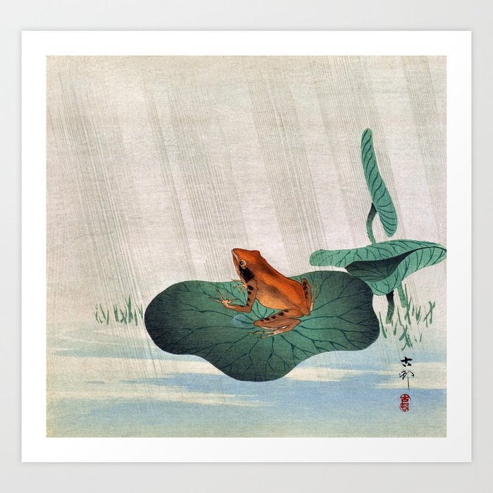 Frog on Lotus Leaf, 1900 by Ohara Koson Art Print