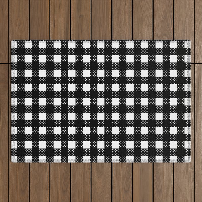 Classic Gingham Black and White - 14 Outdoor Rug