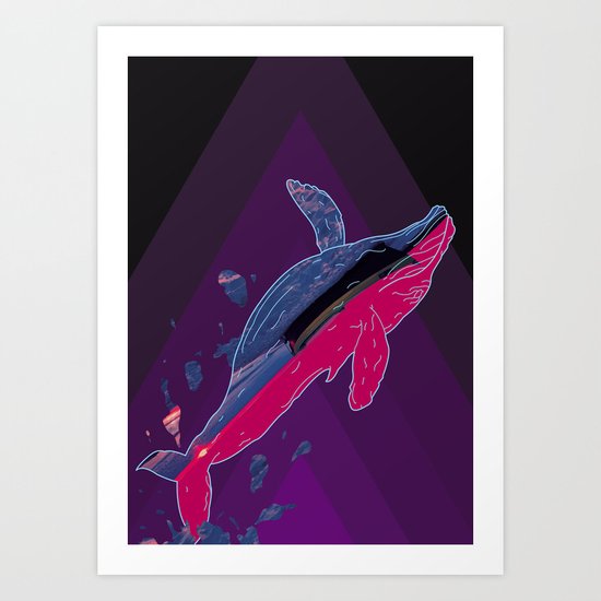 Ballena llena Art Print