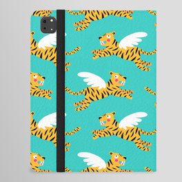 Cute teal flying tigers iPad Folio Case