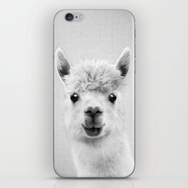 Llama - Black & White iPhone Skin