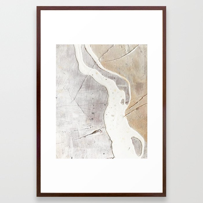 Feels: a neutral, textured, abstract piece in whites by Alyssa Hamilton Art Framed Art Print