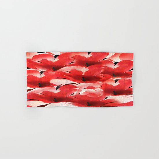 Red Poppies - Painterly Hand & Bath Towel