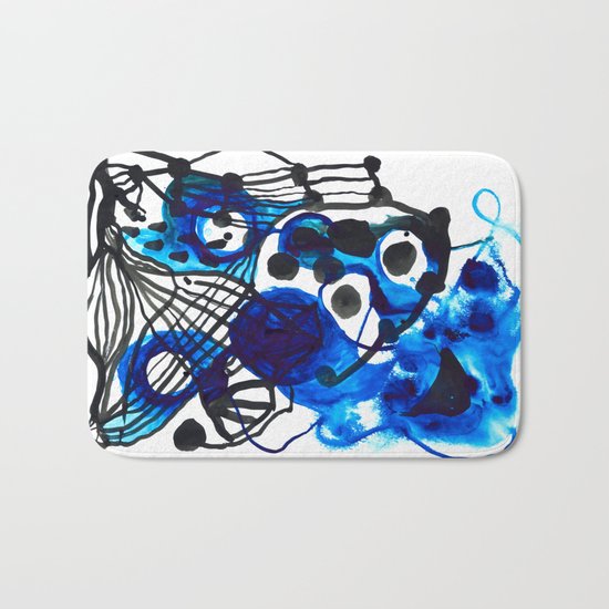 Paint 5 abstract minimal modern painting trendy bold painterly dorm college urban apartment decor Bath Mat