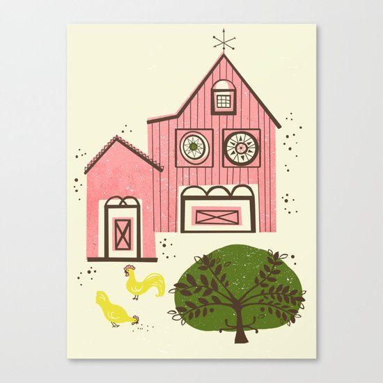 Farm House Pink Canvas Print
