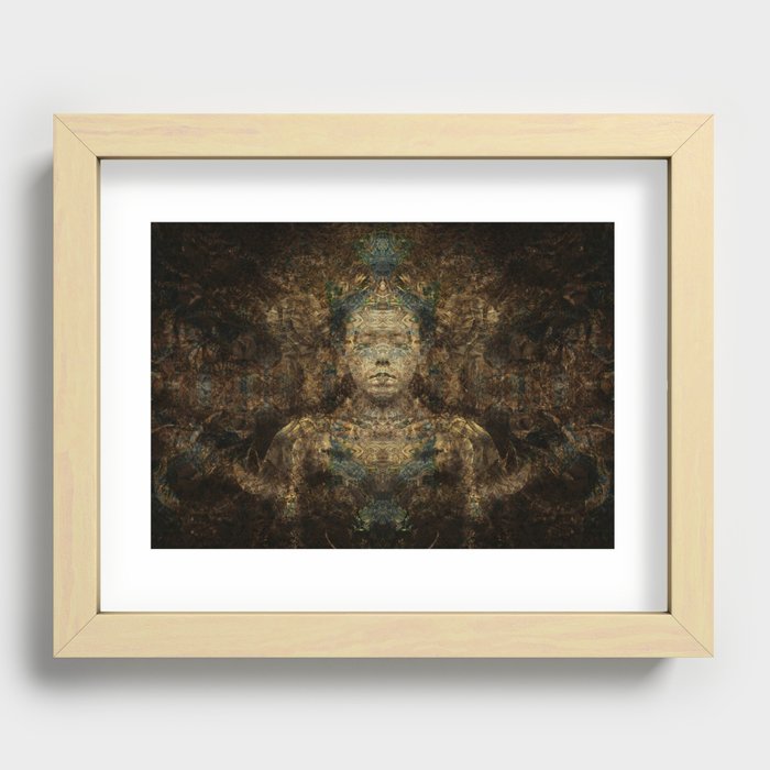 Meditation, surreal yoga artwork Recessed Framed Print