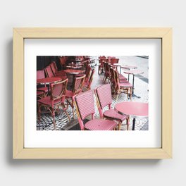 Pink Parisian Cafe Recessed Framed Print