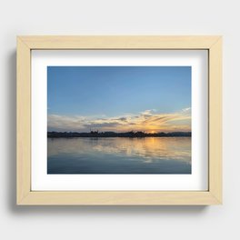 Sunrise at waterfront pontianak of Indonesia Recessed Framed Print