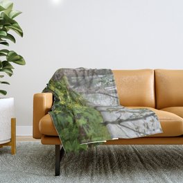 Smoky Mountain National Park -  Wildflower Foggy Forest Throw Blanket