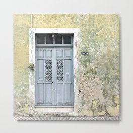 The Doors of Merida XXVI Metal Print | Merida, Mexico, Door, Photo, Green, Blue, Yellow 