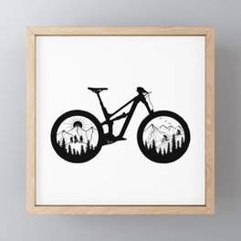 Mountain Bike Black&White Framed Mini Art Print
