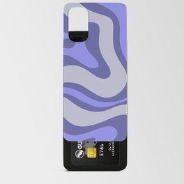 Modern Retro Liquid Swirl Abstract Pattern Square in Light Periwinkle Purple Tones Android Card Case