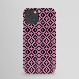 Pink and Black Ornamental Arabic Pattern iPhone Case