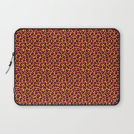 Neon Orange Pink Leopard Pattern Laptop Sleeve
