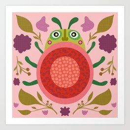 Folk Art Ladybug Art Print
