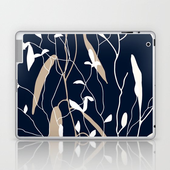 Meadow Grasses Floral on Navy Laptop & iPad Skin