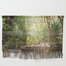 Brazil Photography - Tiny Waterfall Going Into A Pond Under The Sunlight Wall Hanging