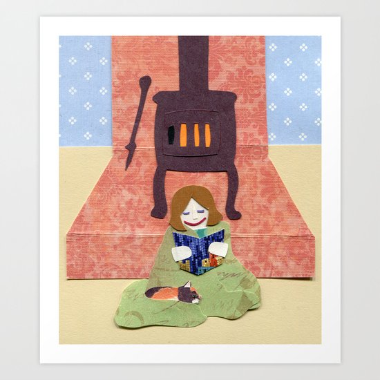 Cozy by the Fire Art Print