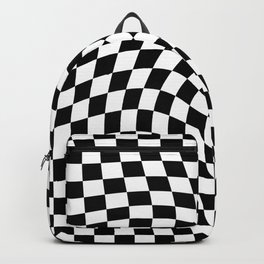 Check VIII - Black Twist — Checkerboard Print Backpack