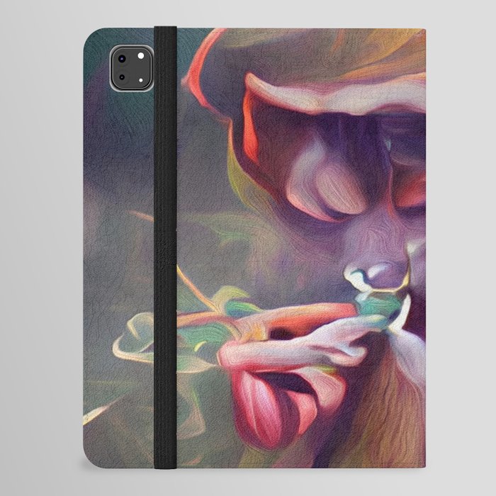 Purple Monkey Smoking Weed iPad Folio Case