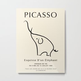 Picasso - Esquisse D’un Éléphant Tan  Metal Print | Pablopicasso, Vintageart, Exhibition, Lineart, Pablo, Tan, Famous, 1900S, Picasso, Picaso 