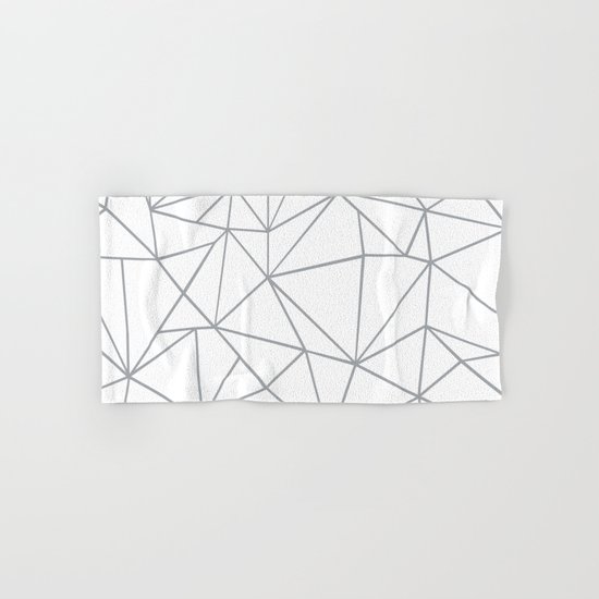 Ab Outline 2 Grey on White Hand & Bath Towel