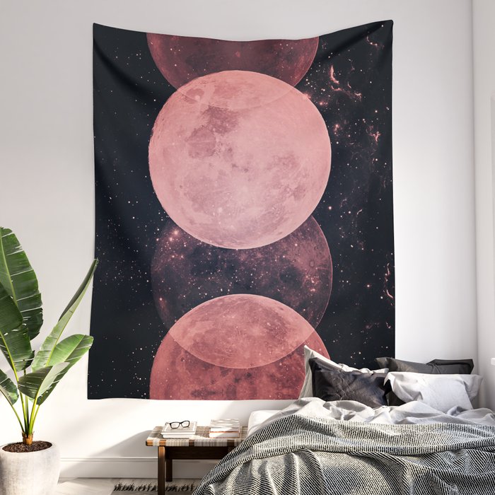 Pink discount moon tapestry