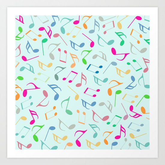 Music Colorful Notes Art Print