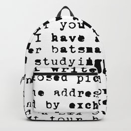 Typewriter Backpack | Pattern, Vintage, Black And White, Graphicdesign, Digital, Retro 