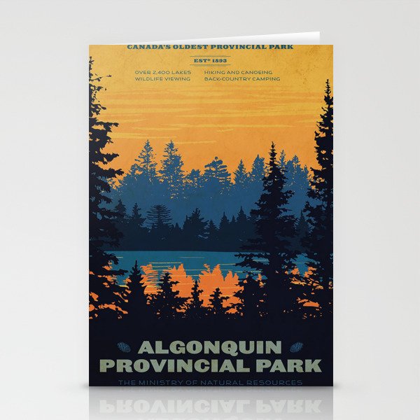 Vintage Algonquin Canada Travel Poster Stationery Cards